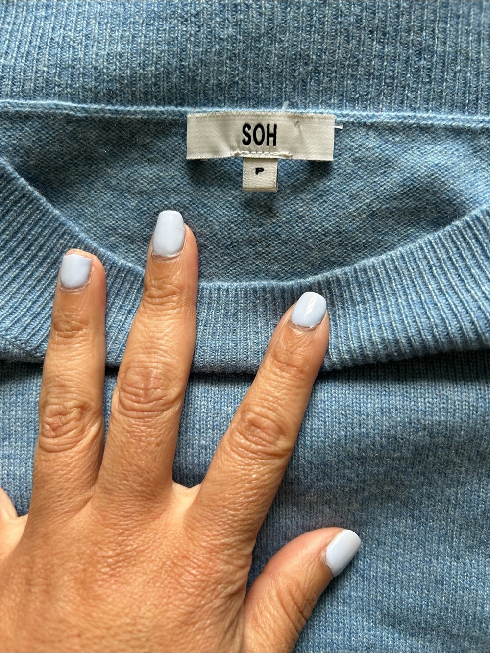 SOH sweater/ pullover with pearl in cuffs wool cashmere blend